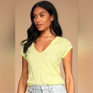 We The Free Always Yours Tee, Size Medium, Yellow/Lime Green